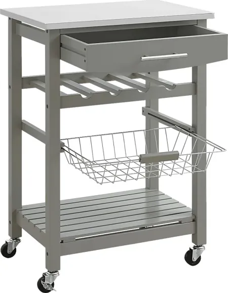 Kalany Gray Kitchen Cart