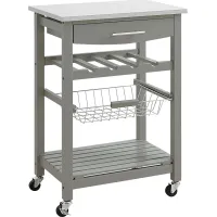 Kalany Gray Kitchen Cart