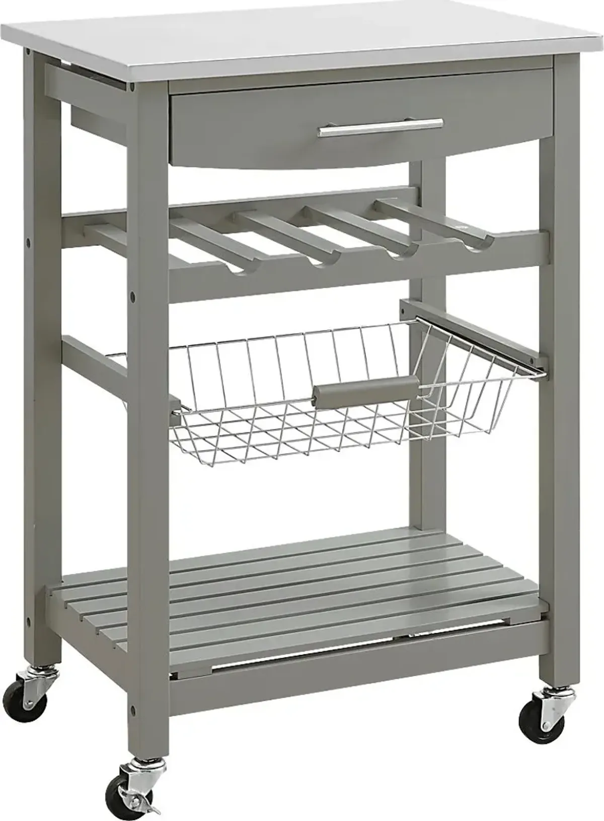 Kalany Gray Kitchen Cart