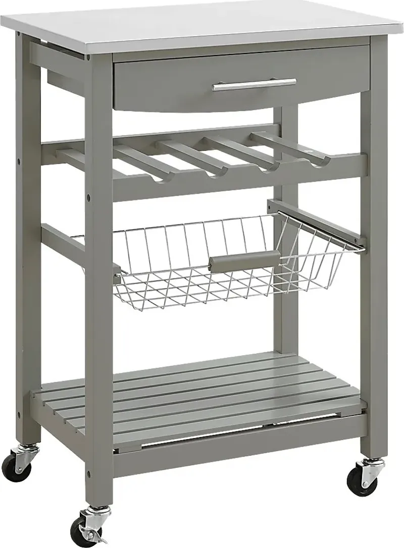 Kalany Gray Kitchen Cart