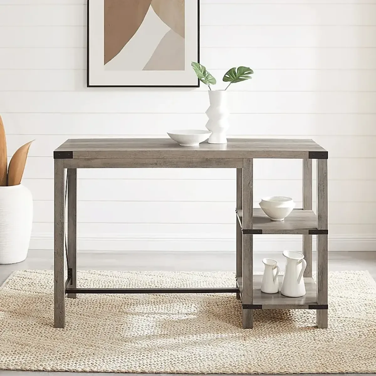 Purston Gray Kitchen Island