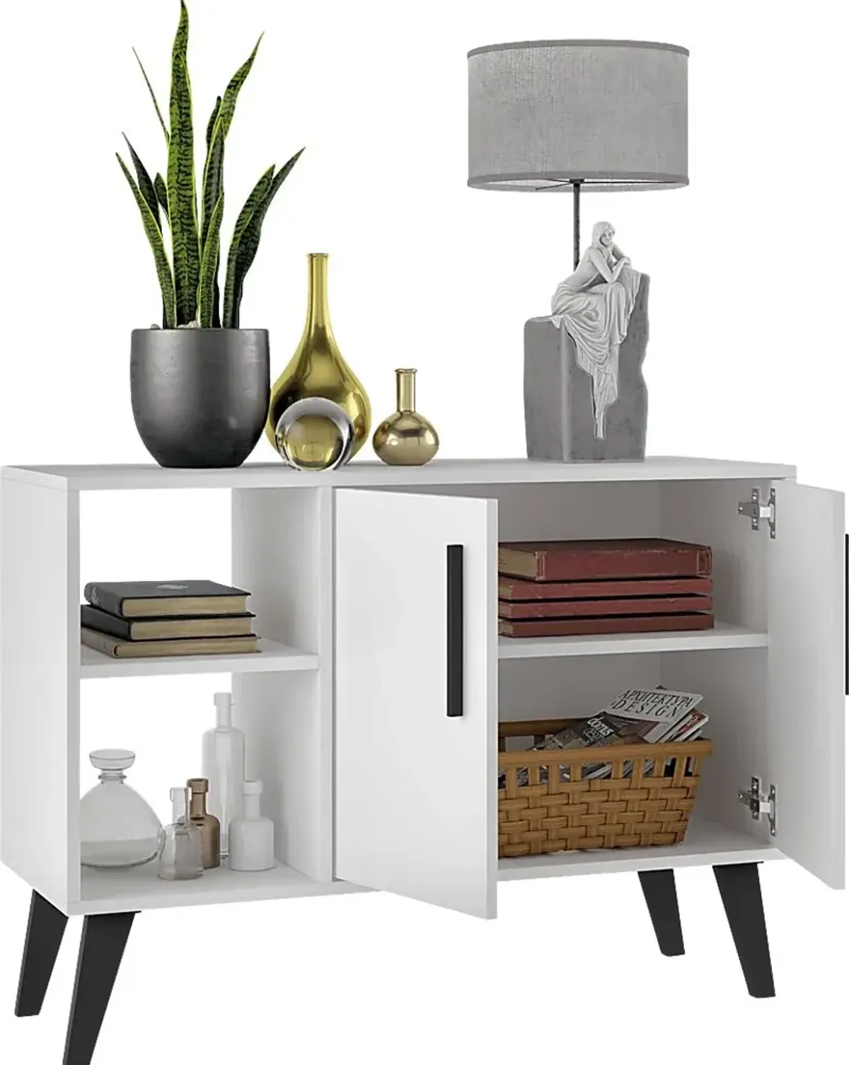 Exmore White Open Sideboard