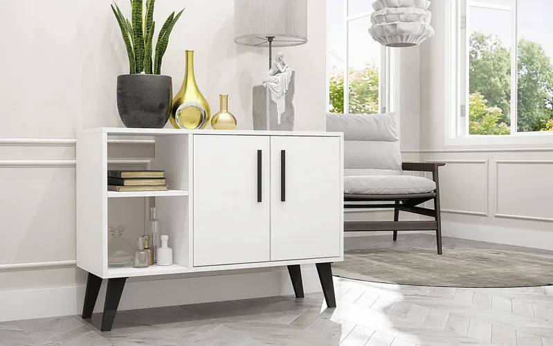 Exmore White Open Sideboard