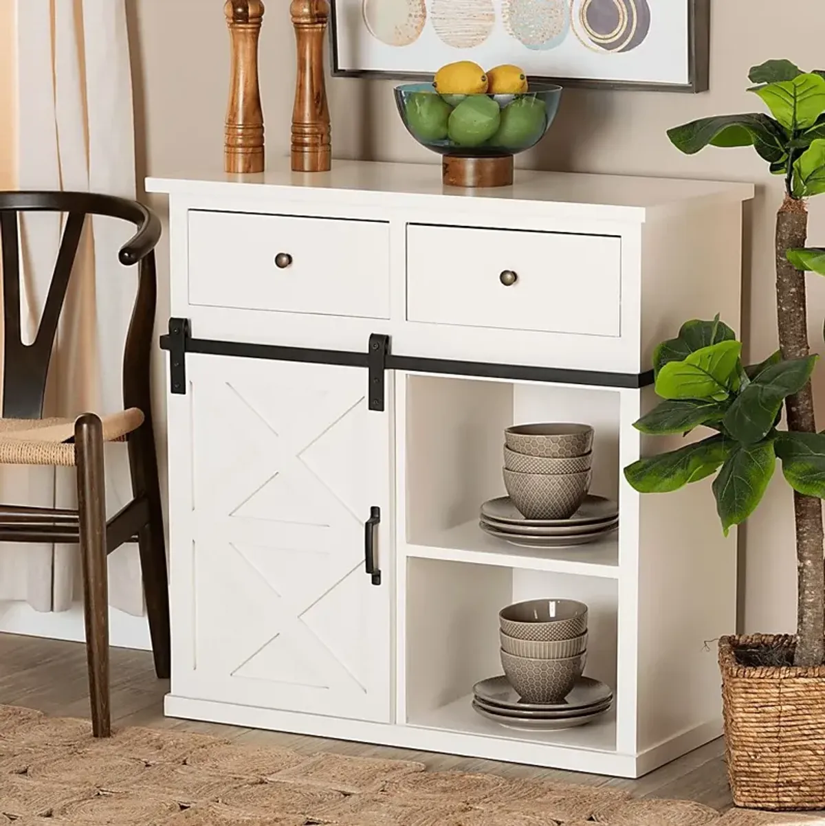 Clarmar White Sideboard