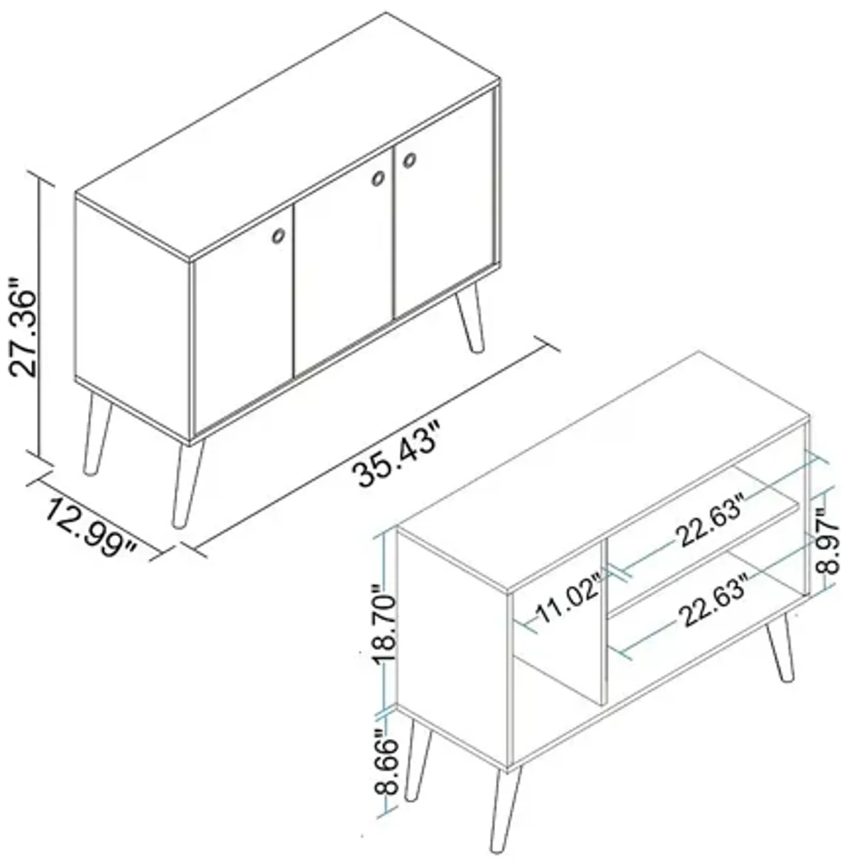 Bobrick White Sideboard