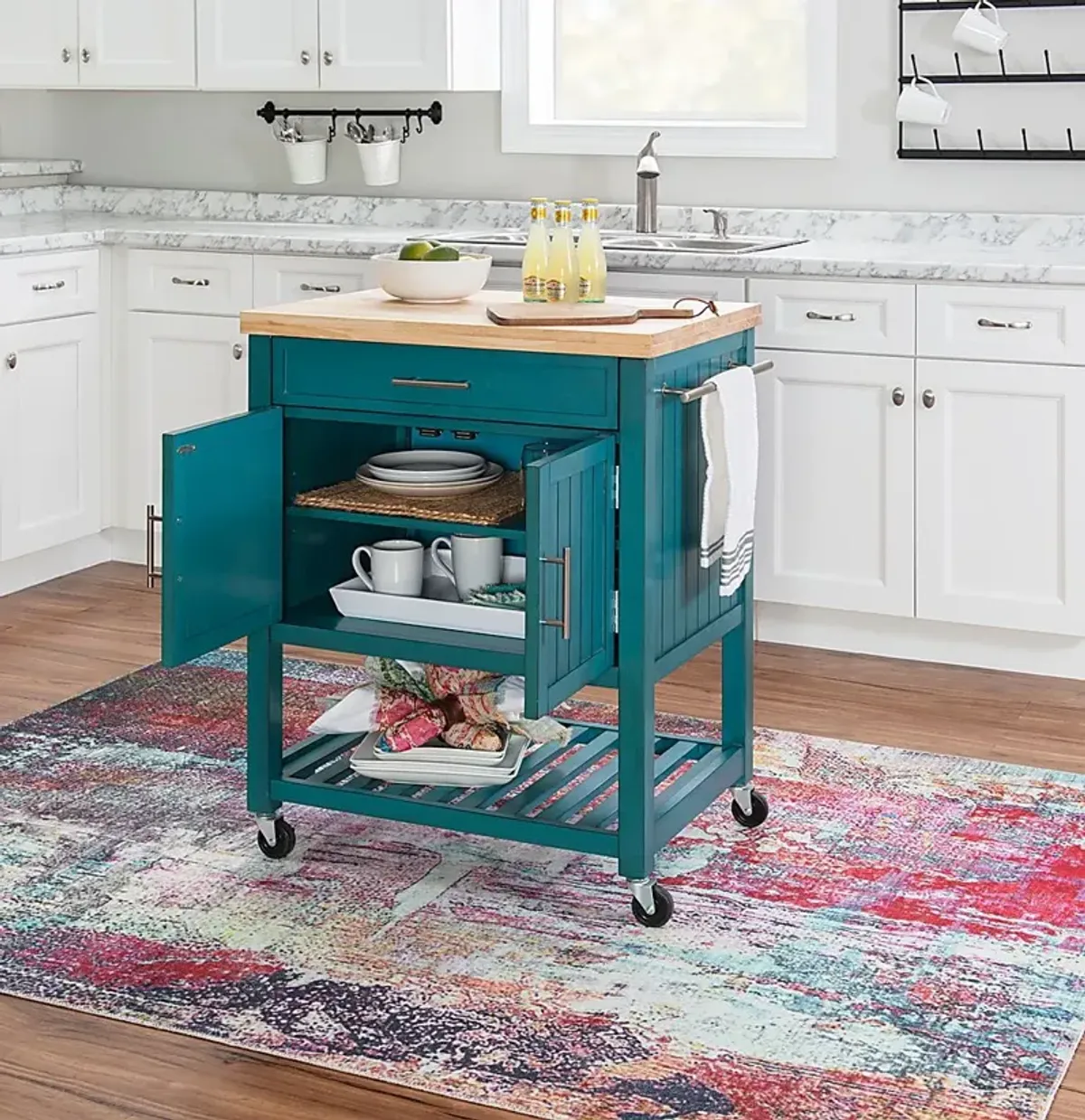 Gwendoline Teal Bar Cart