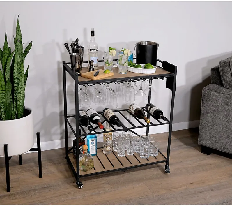 Bangerter Taupe Bar Cart