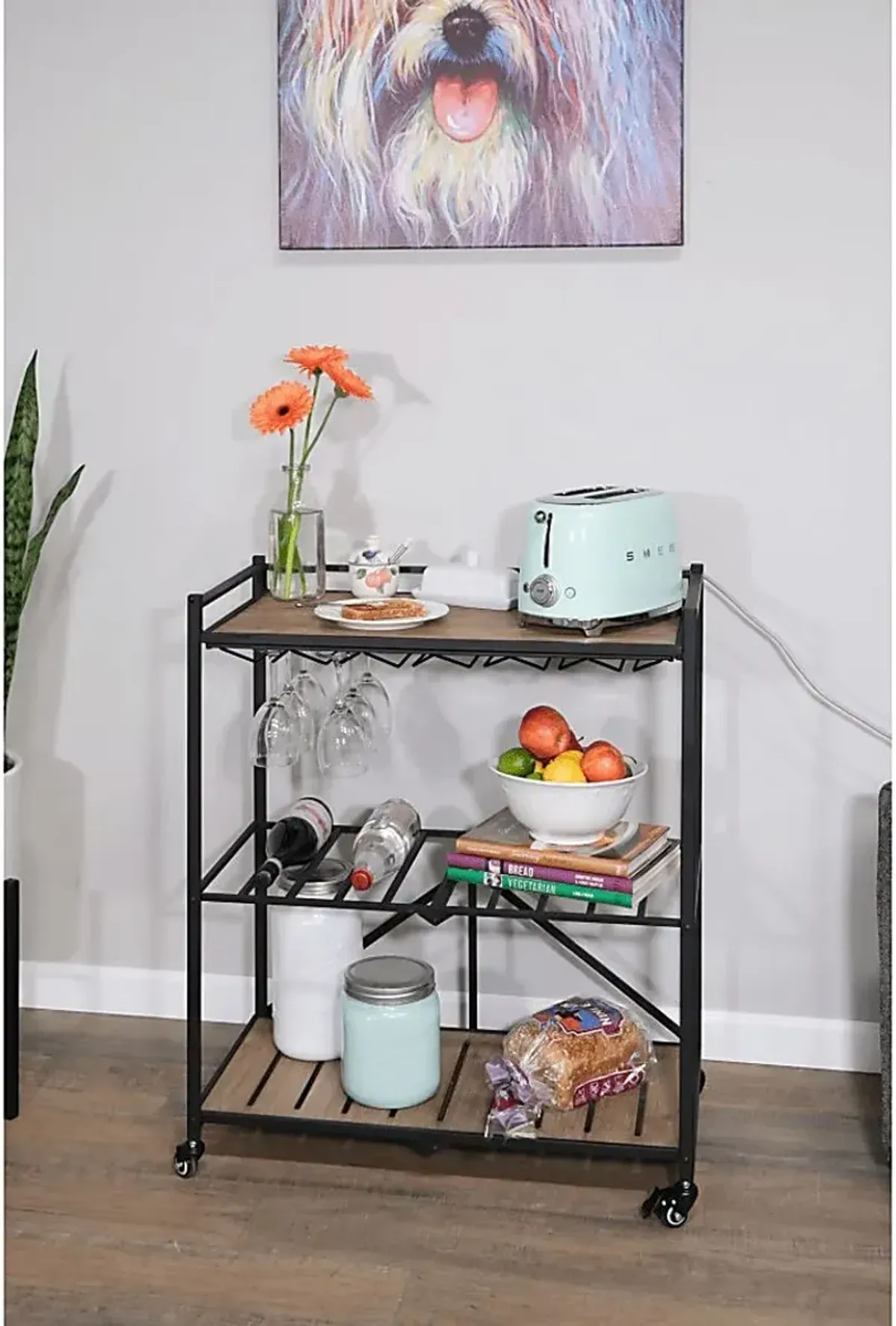 Bangerter Taupe Bar Cart