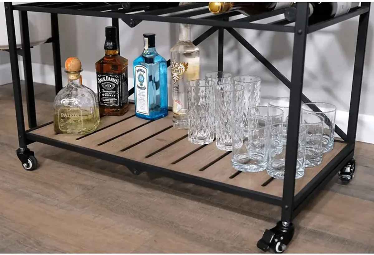 Bangerter Taupe Bar Cart