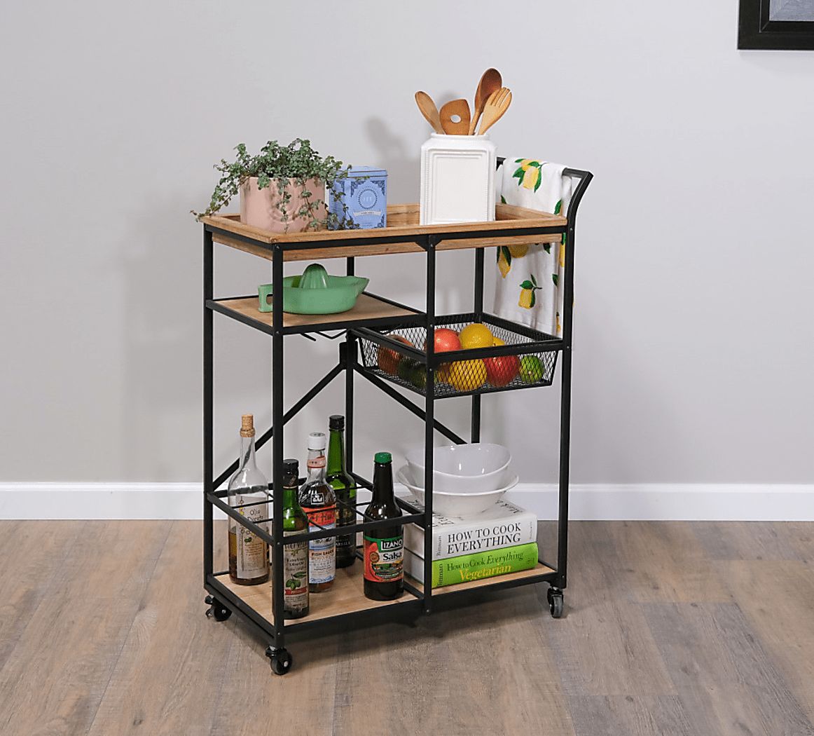 Claybourne Light Brown Bar Cart