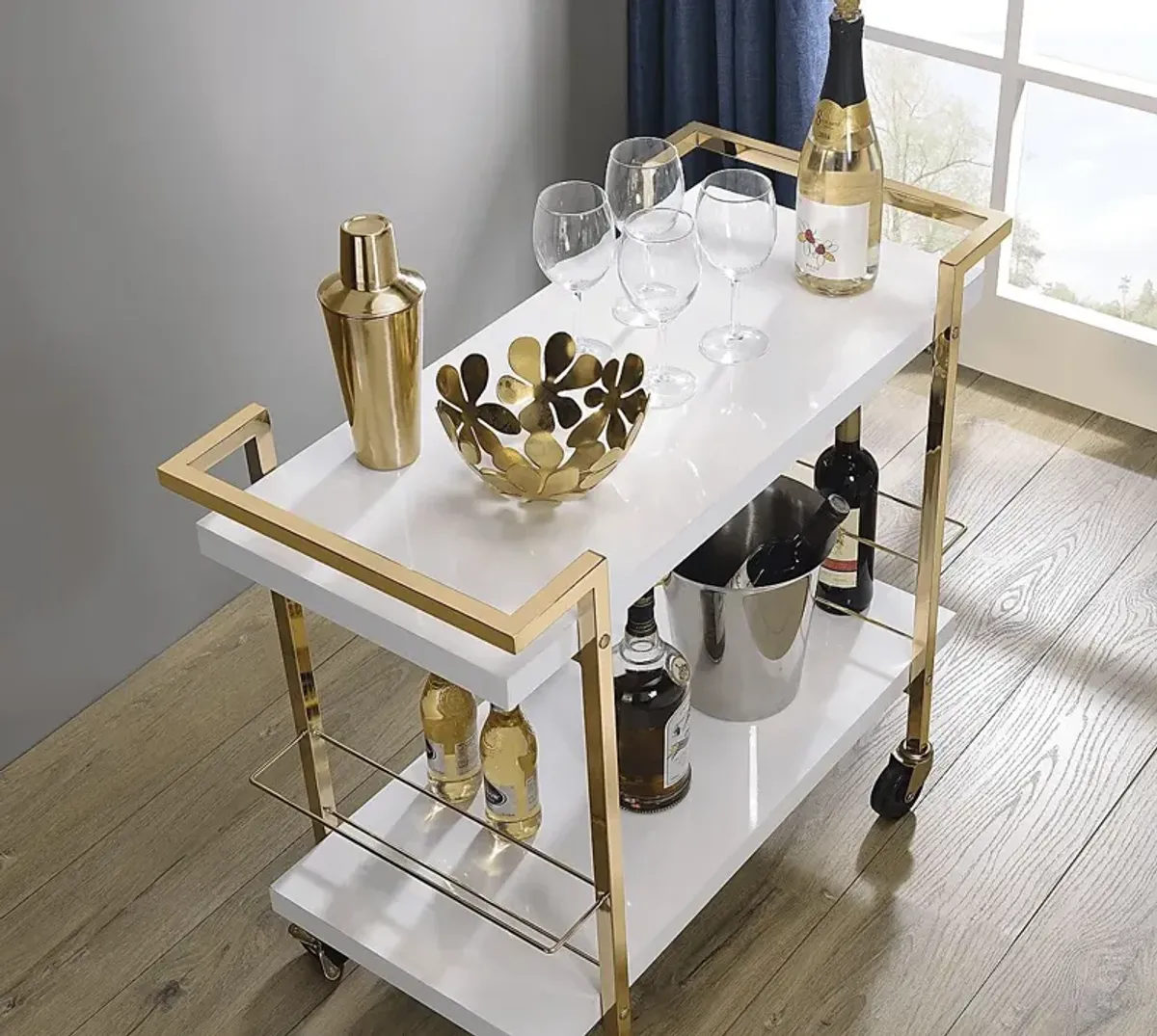 Baffeton White Bar Cart