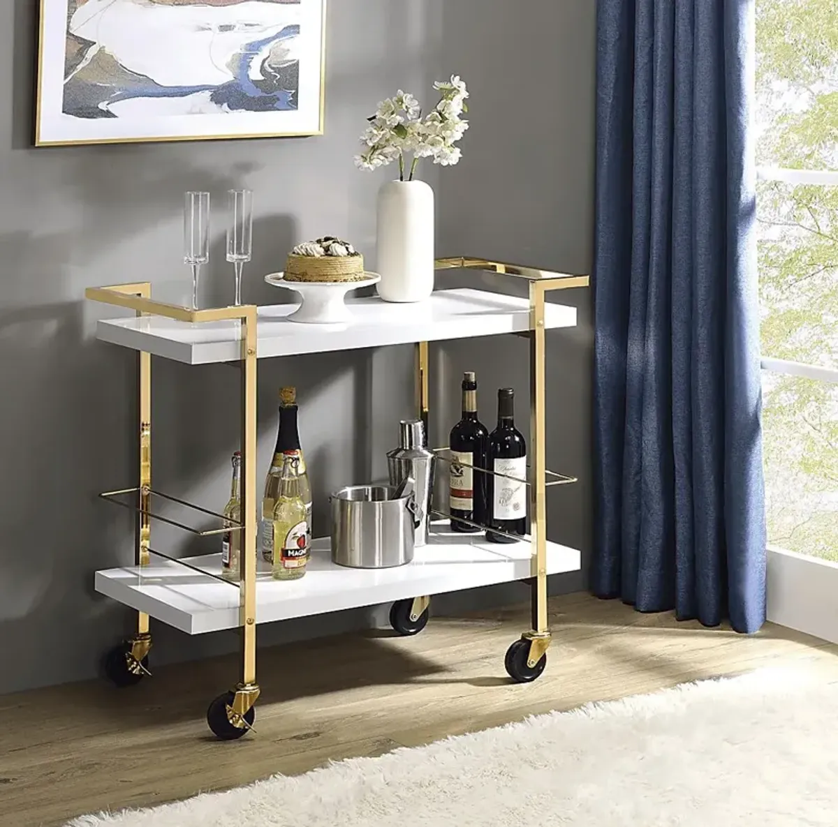 Baffeton White Bar Cart