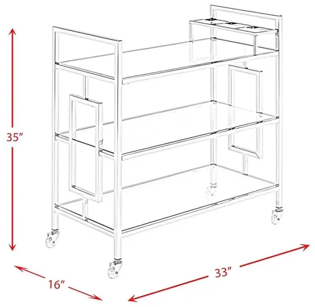 Flournoy Chrome Bar Cart