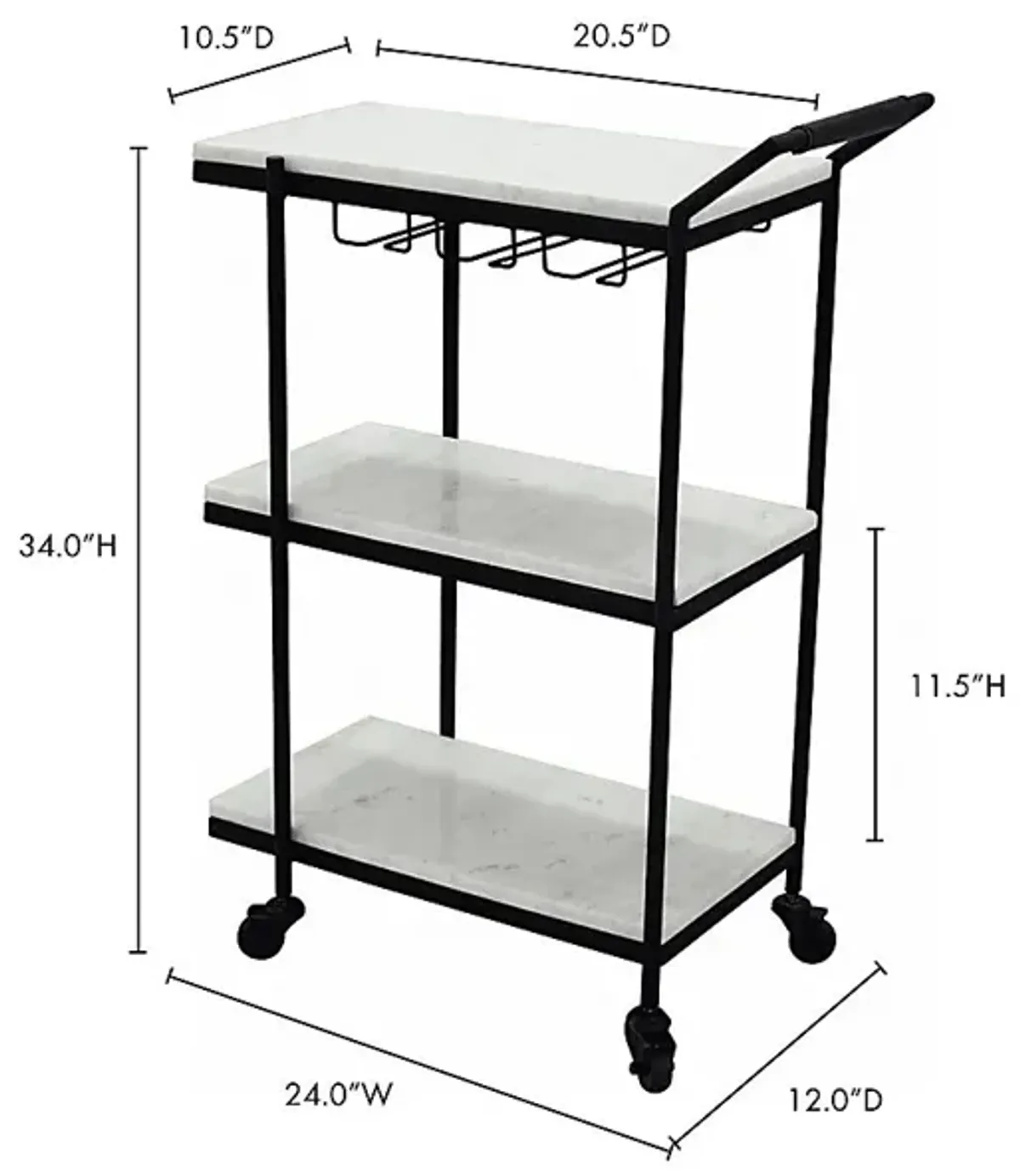 Geensbank White Bar Cart