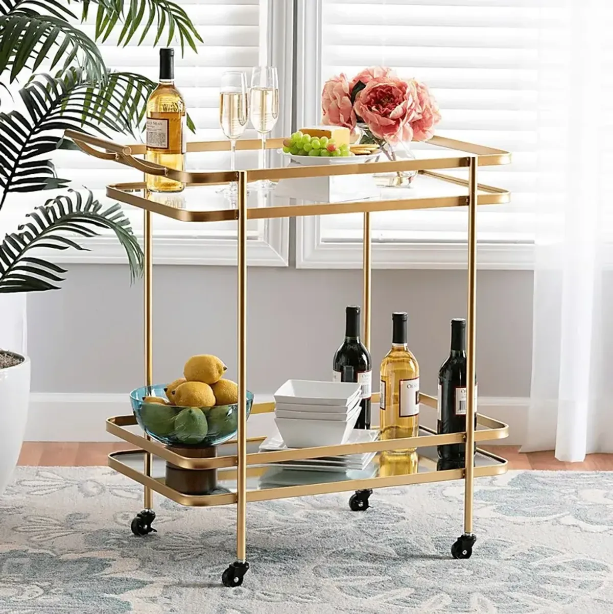 Coveview Yellow Bar Cart