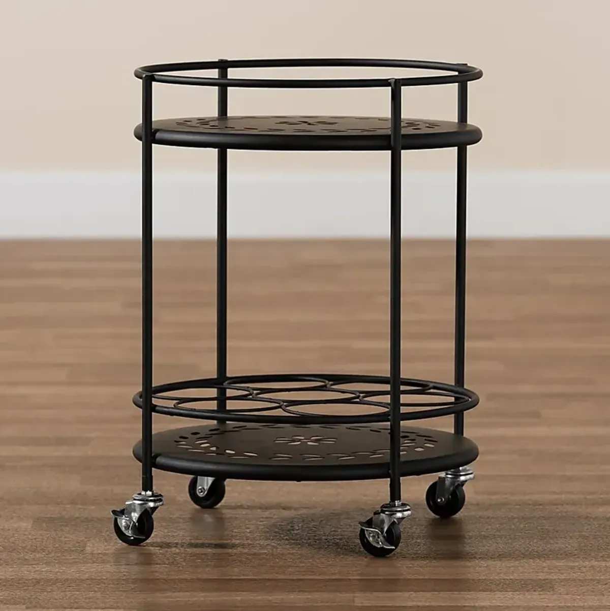 Keathley Black Kitchen Cart