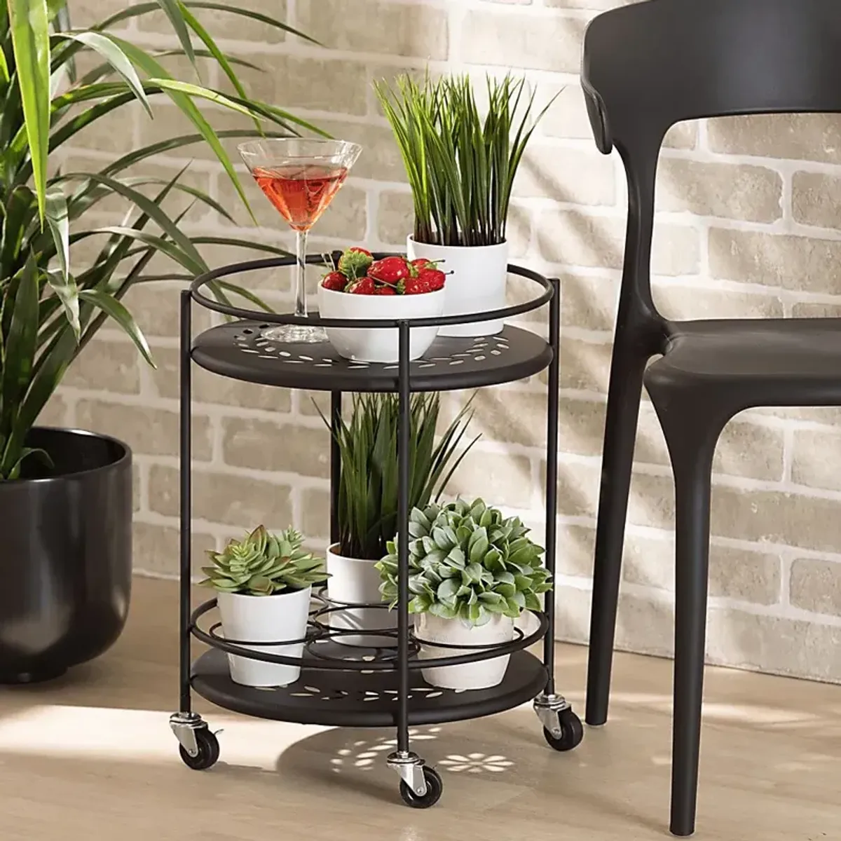 Keathley Black Kitchen Cart