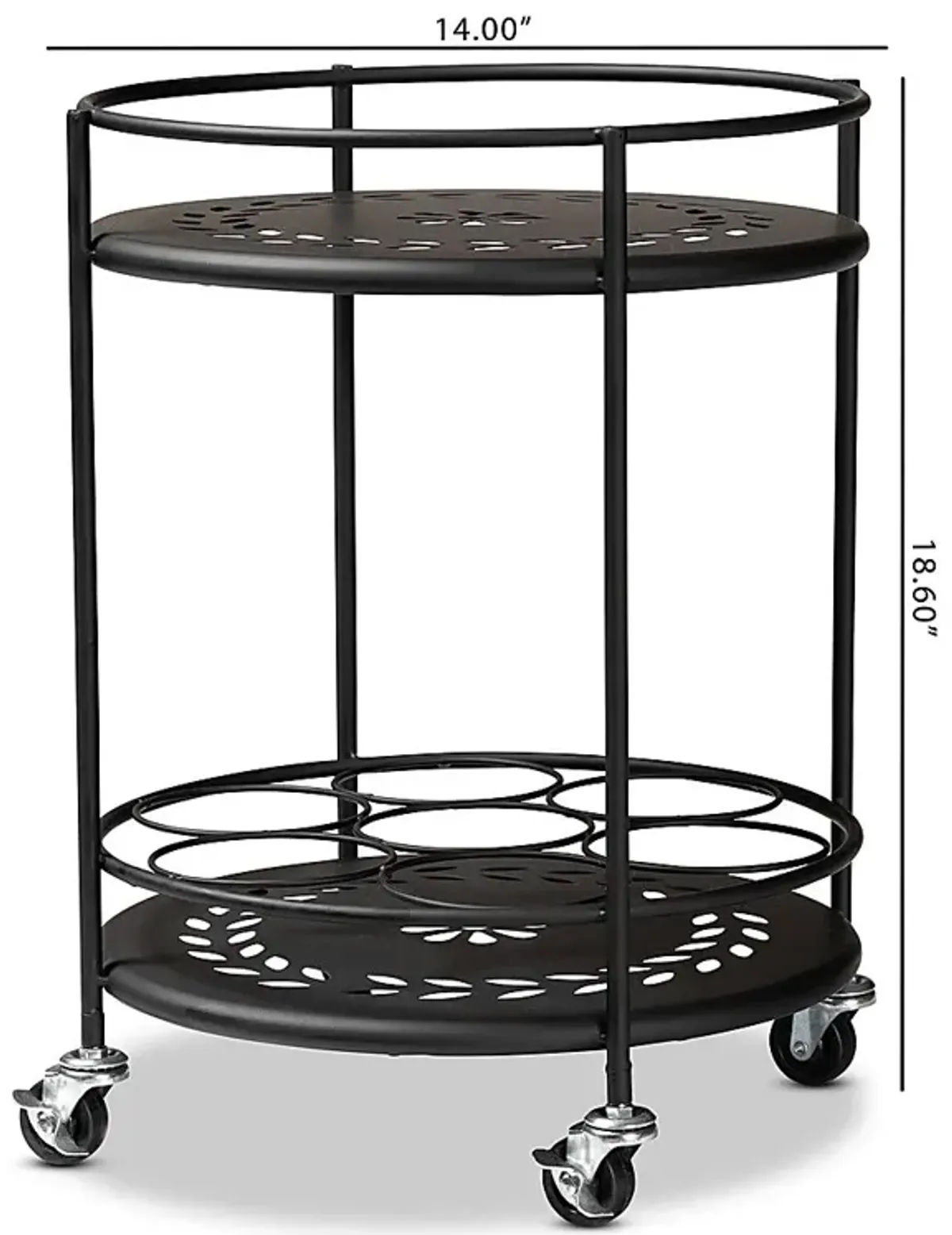 Keathley Black Kitchen Cart