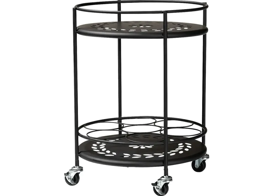 Keathley Black Kitchen Cart