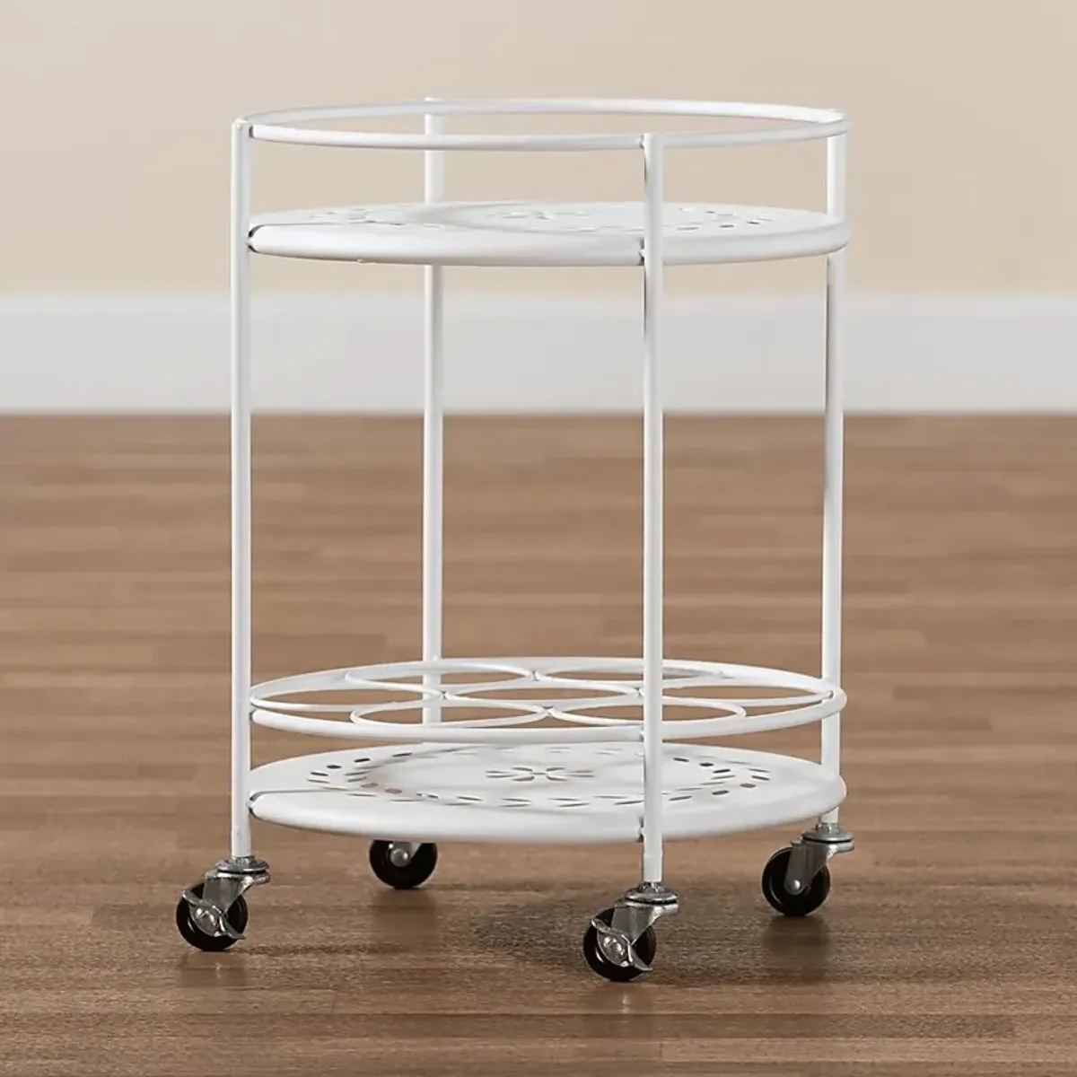 Keathley White Kitchen Cart