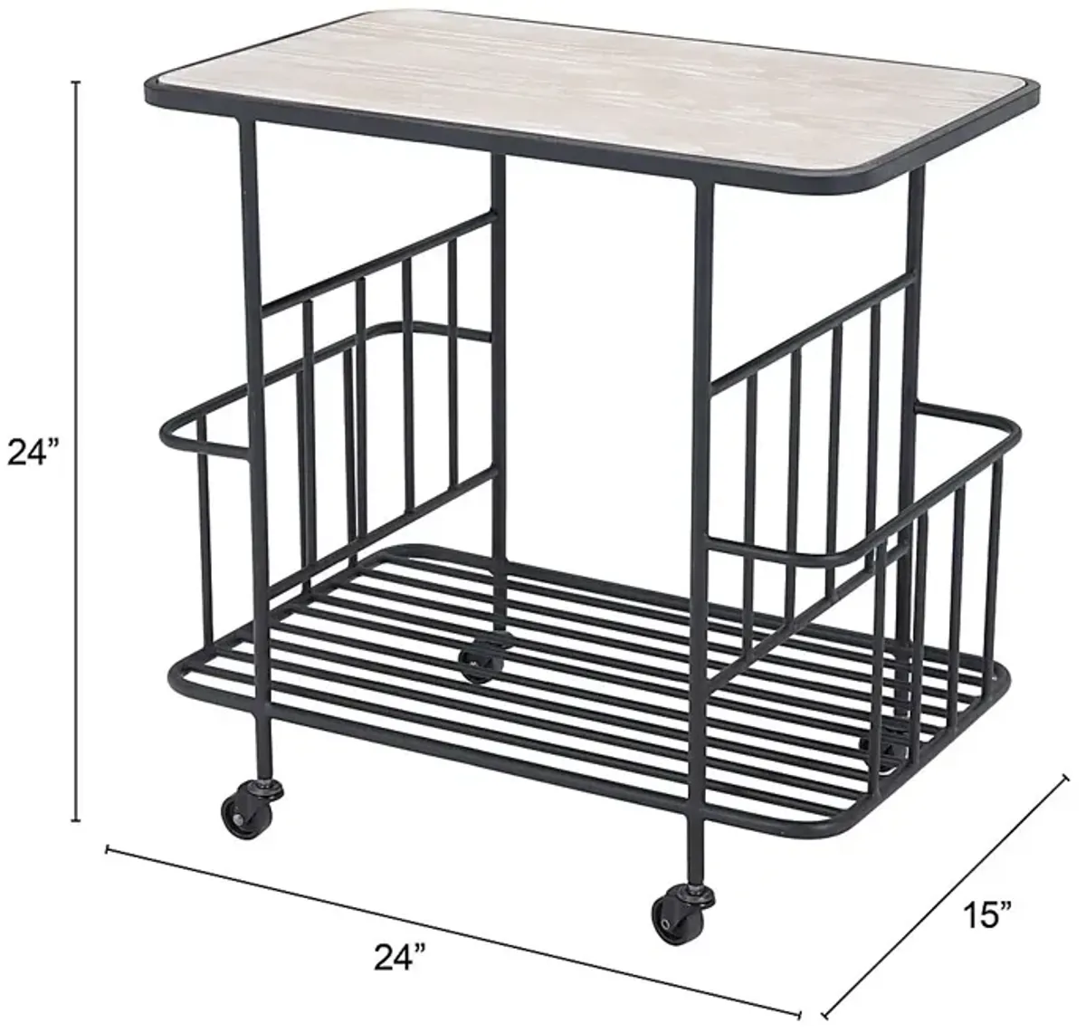 Bromley Black Bar Cart