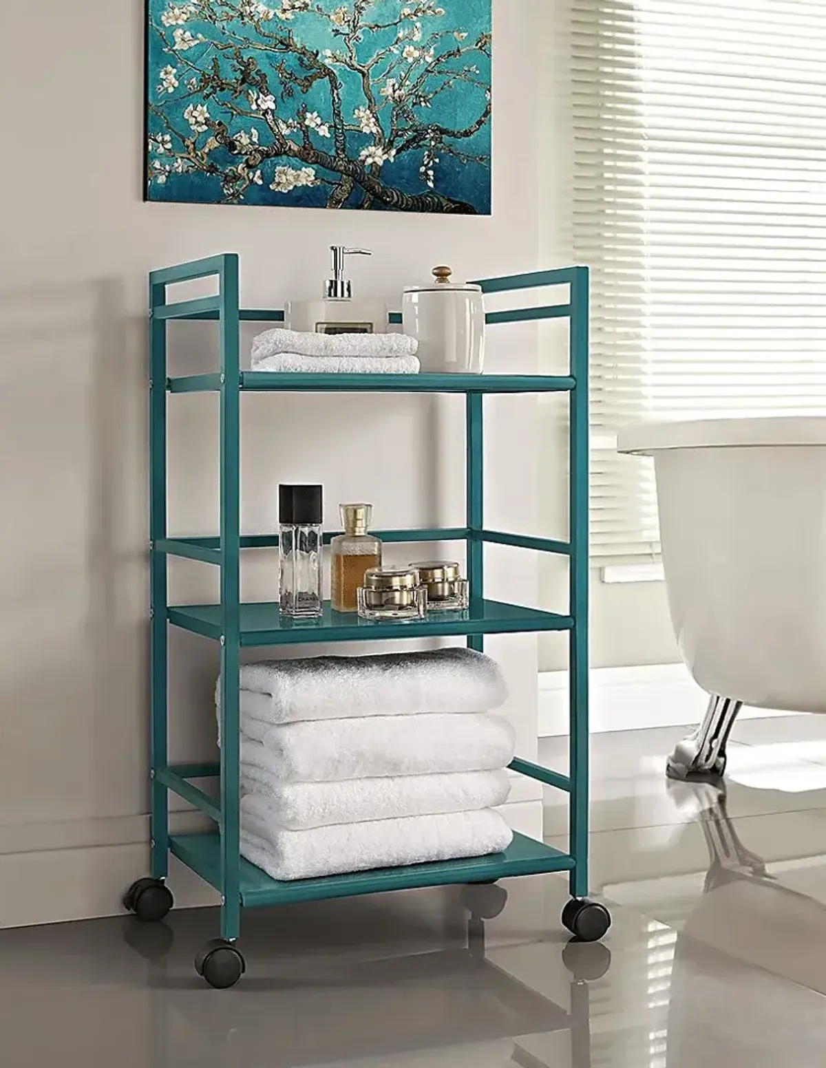 Pasque Teal Bar Cart