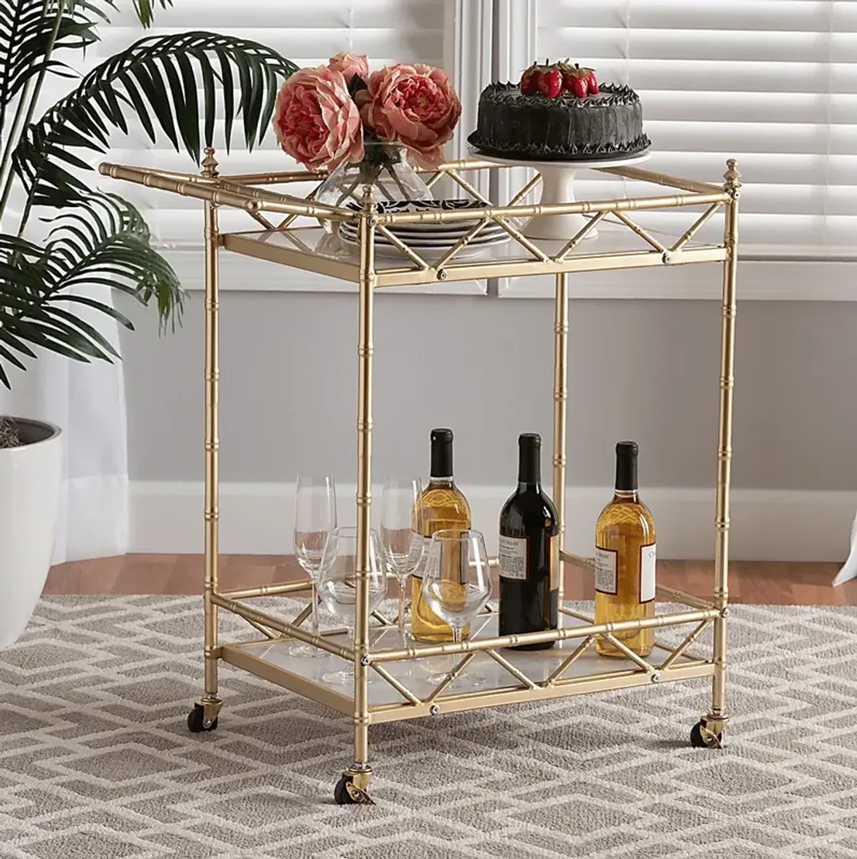 Ethelyn Gold Bar Cart