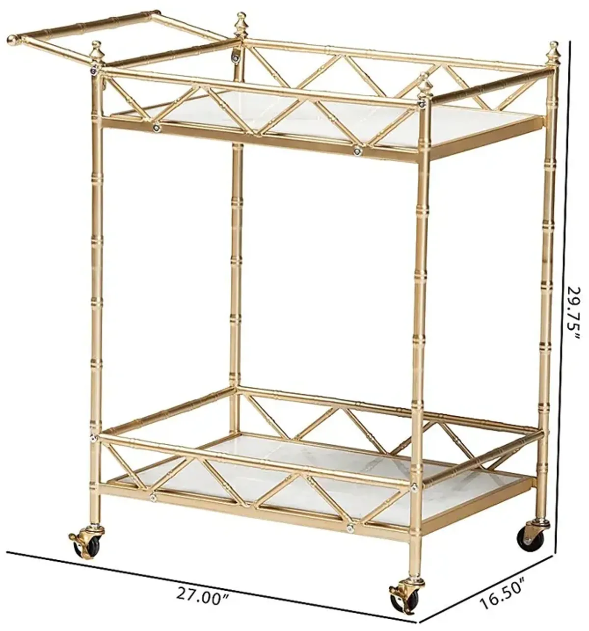 Ethelyn Gold Bar Cart