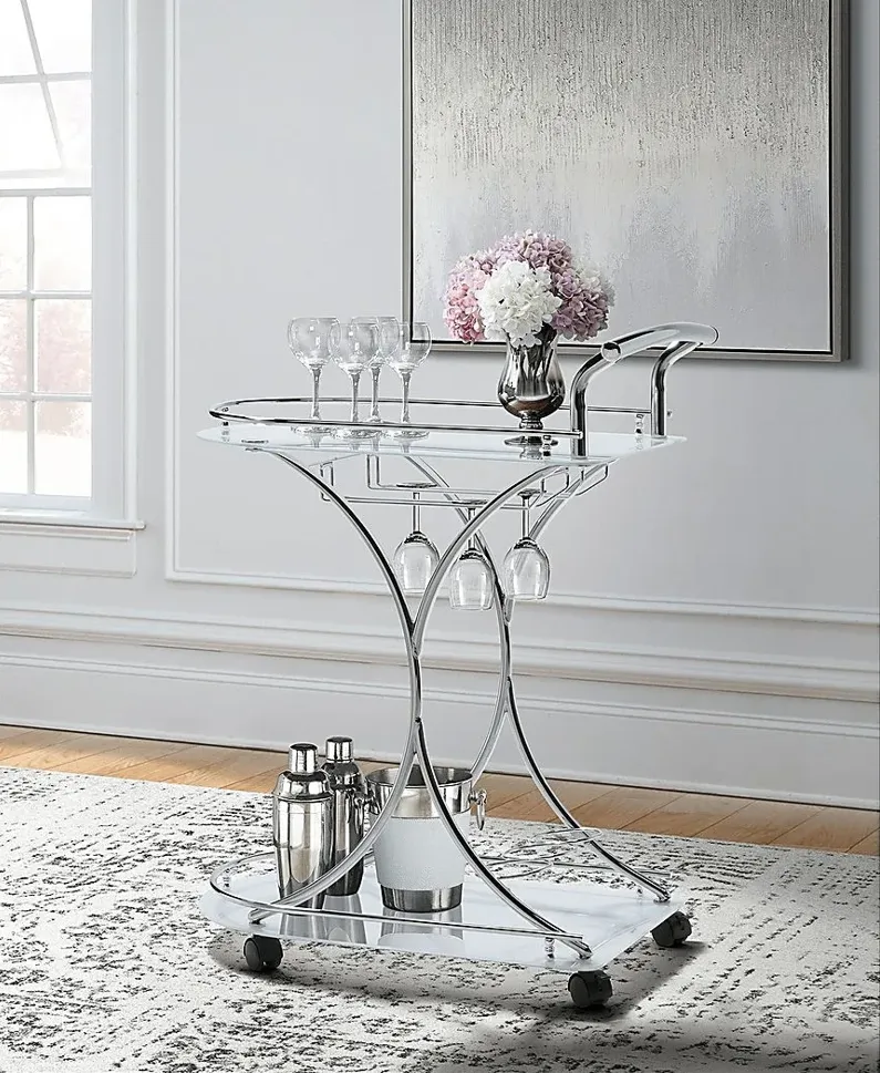 Akahi White Bar Cart