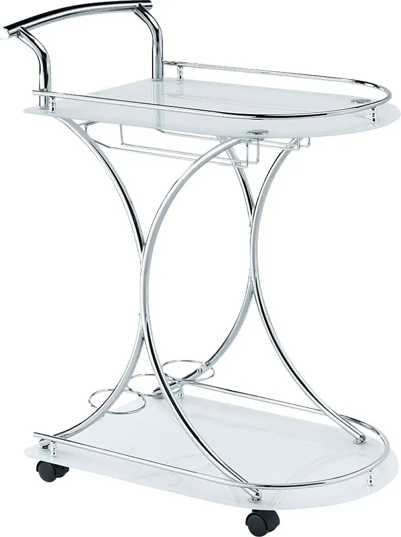 Akahi White Bar Cart
