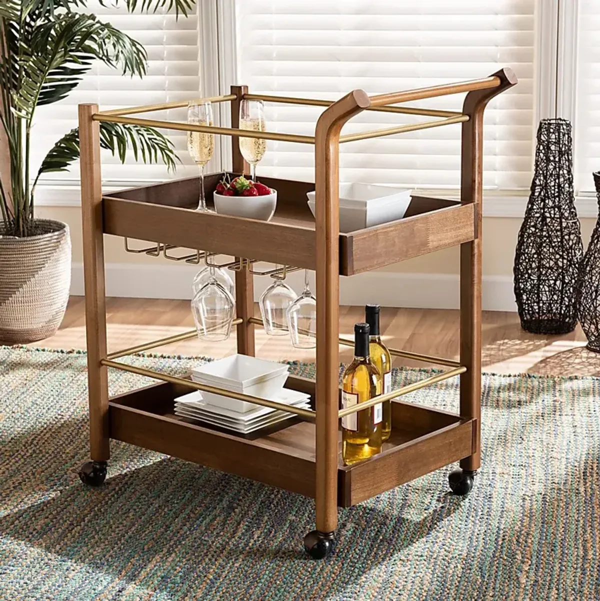 Clayytton Brown Bar Cart