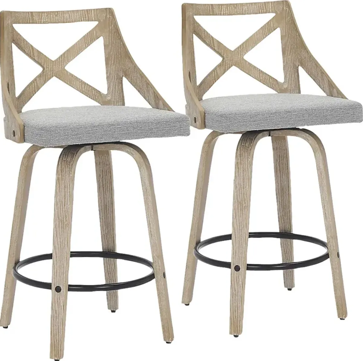 Hasbrouck II Light Gray Counter Stool Set of 2