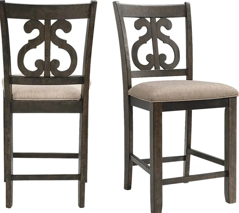 Galberry Brown Counter Side Chair Set