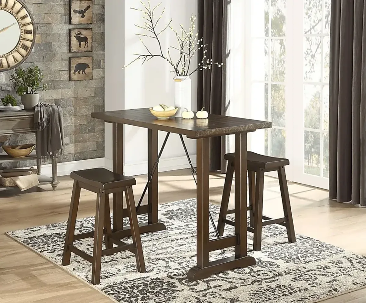 Carberry Brown Counter Dining Set 3pc