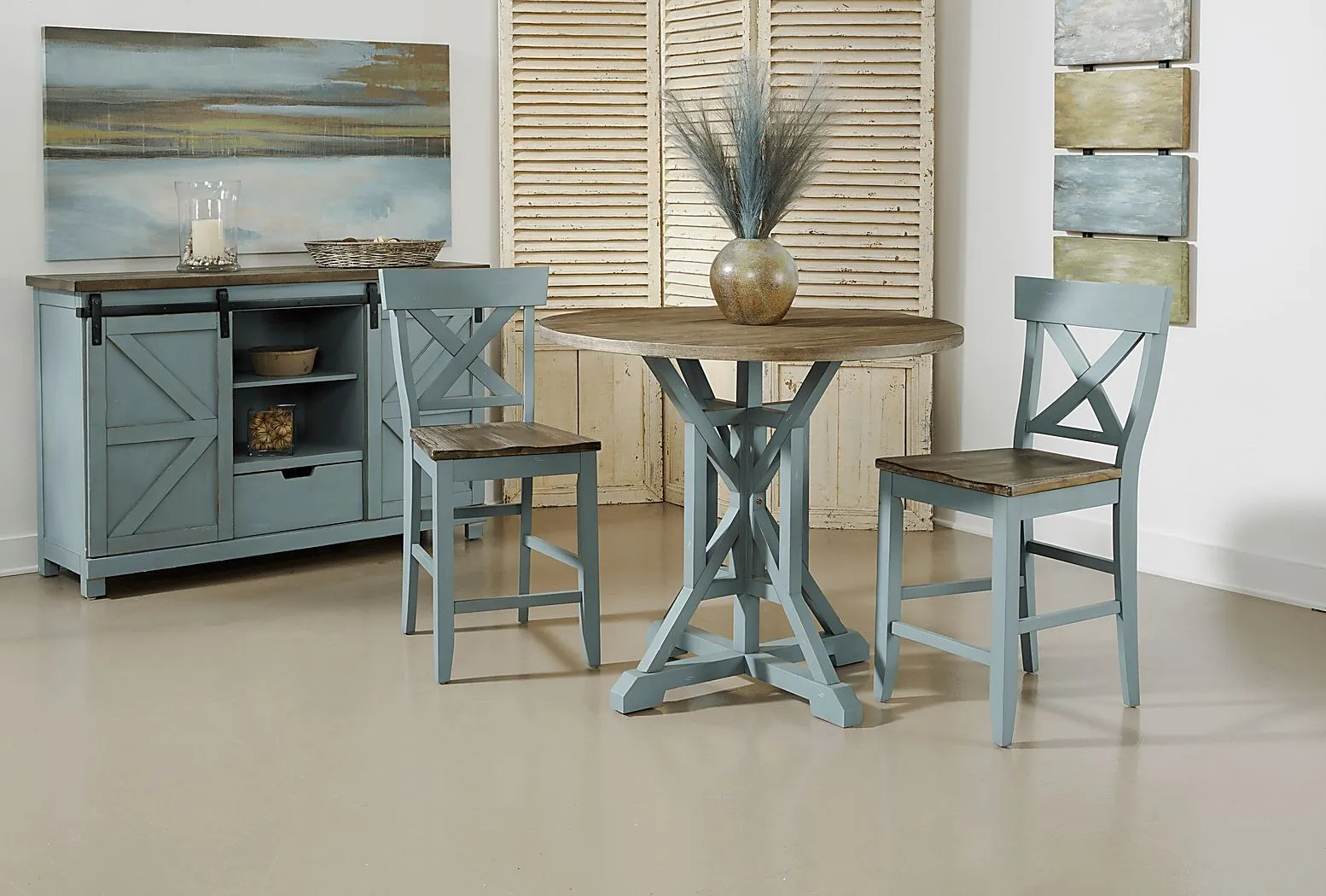 Airymeadows Blue Counter Height Dining Table