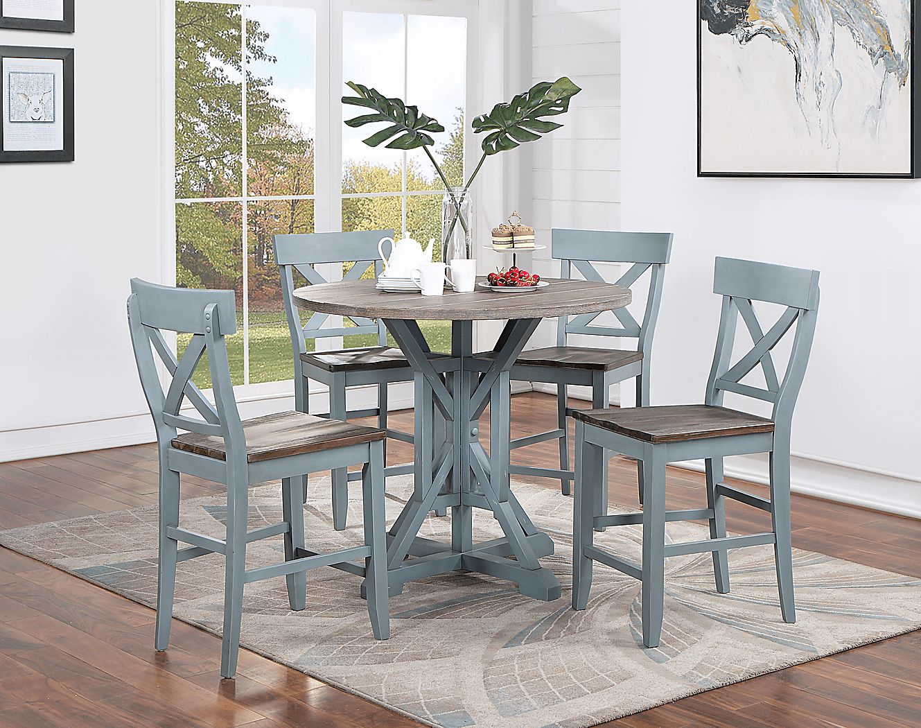 Airymeadows Blue Counter Height Dining Table