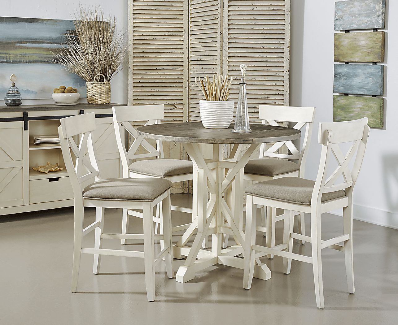 Airymeadows Cream Counter Height Dining Table