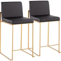 Nowotny Black Gold Counter Height Stool Set of 2