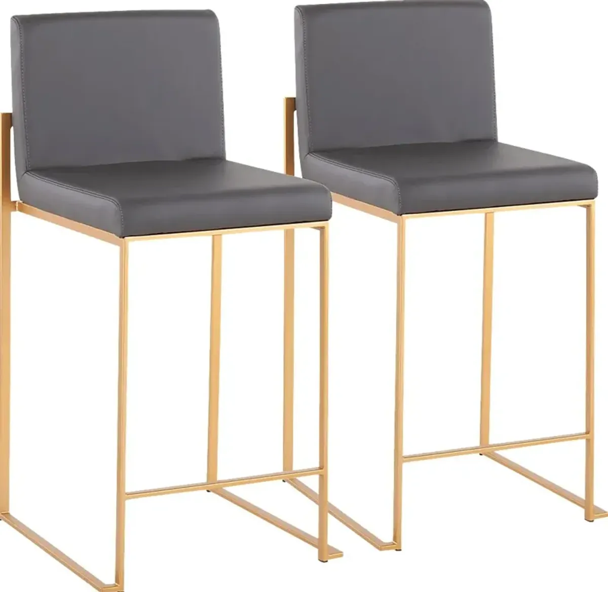 Nowotny Gray Gold Counter Height Stool Set of 2