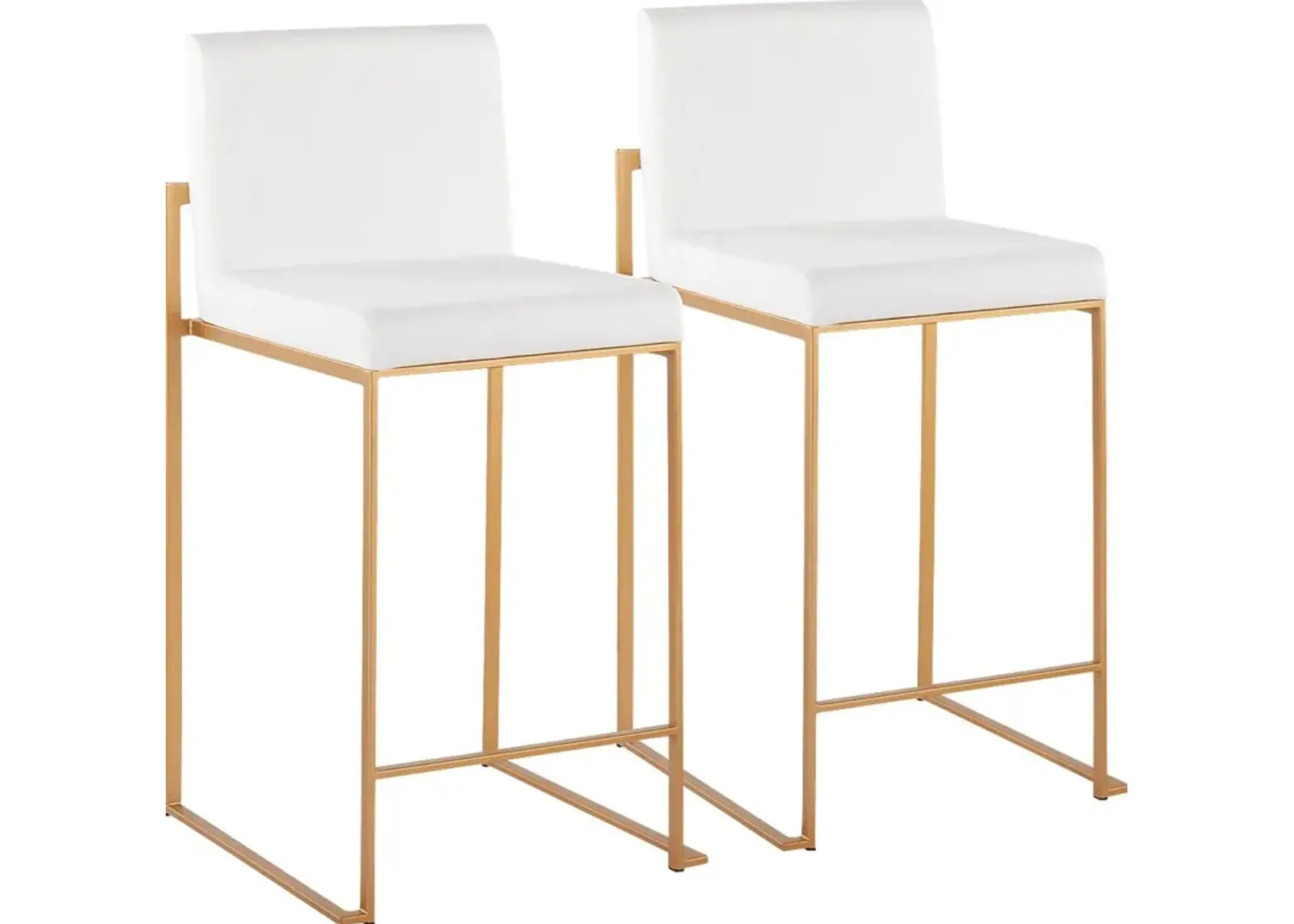 Nowotny White Gold Velvet Counter Height Stool Set of 2