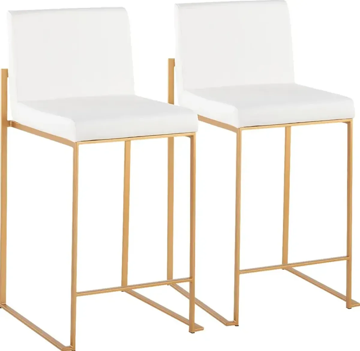 Nowotny White Gold Counter Height Stool Set of 2