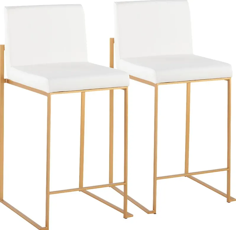 Nowotny White Gold Counter Height Stool Set of 2