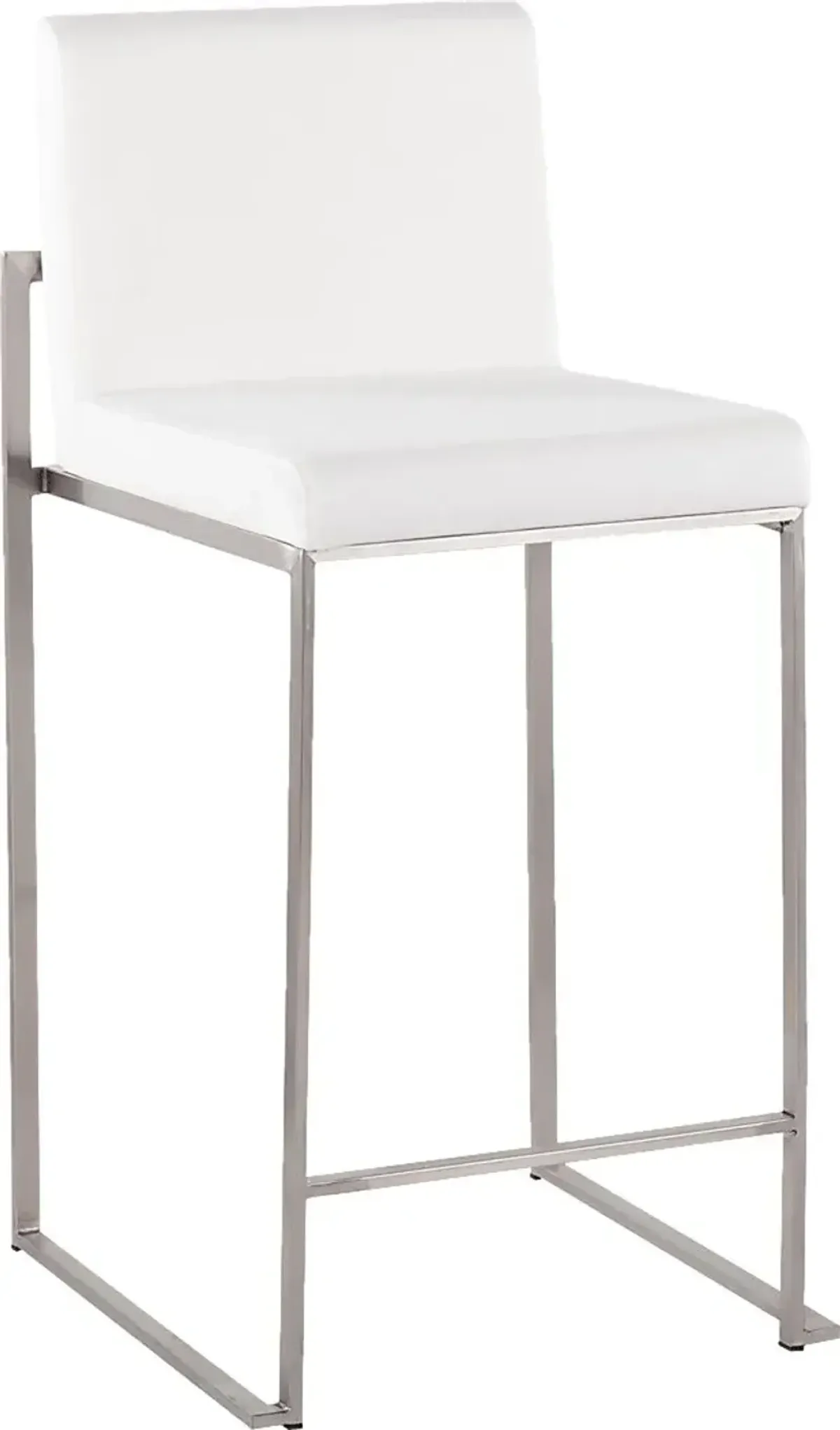 Nowotny White Silver Velvet Counter Height Stool Set of 2