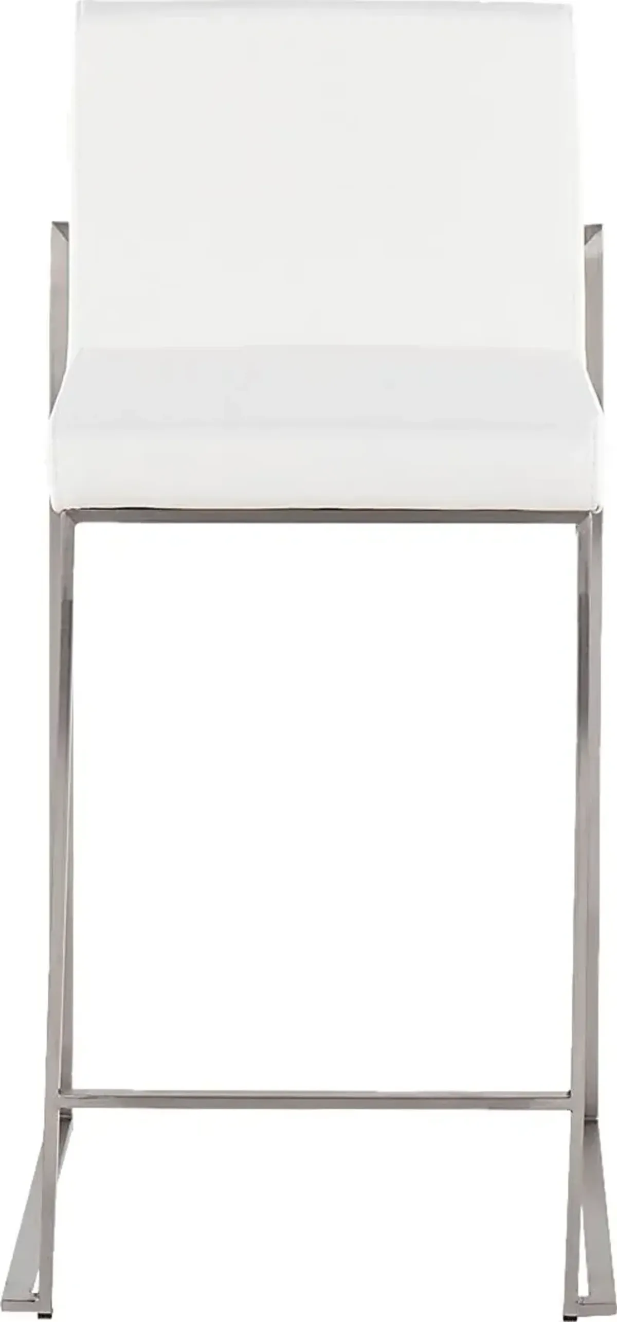 Nowotny White Silver Counter Height Stool Set of 2