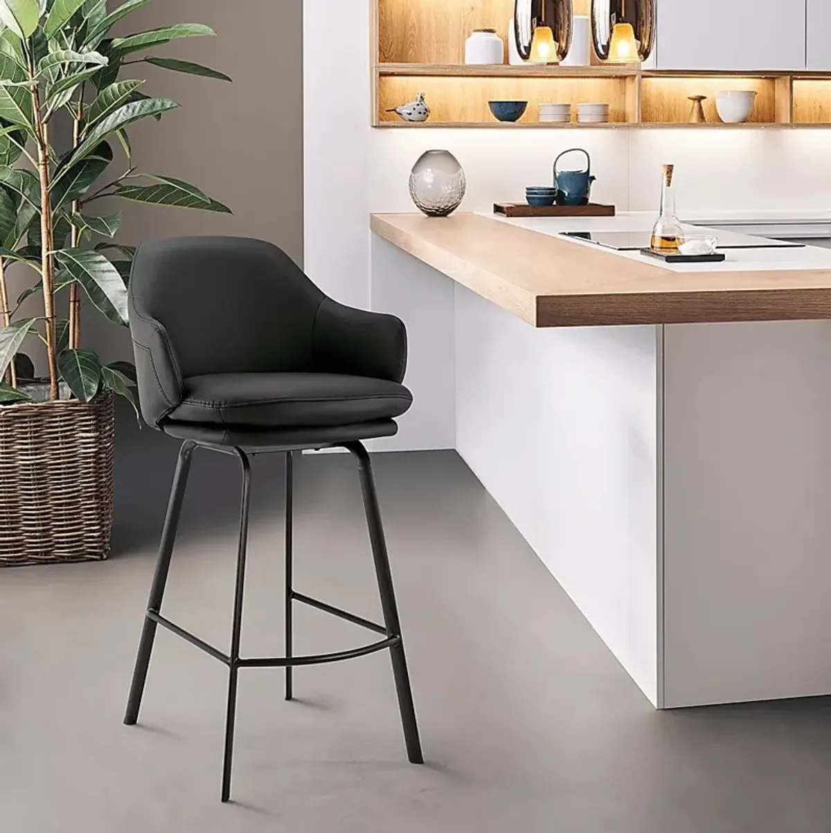 Allyan Black Counter Height Stool