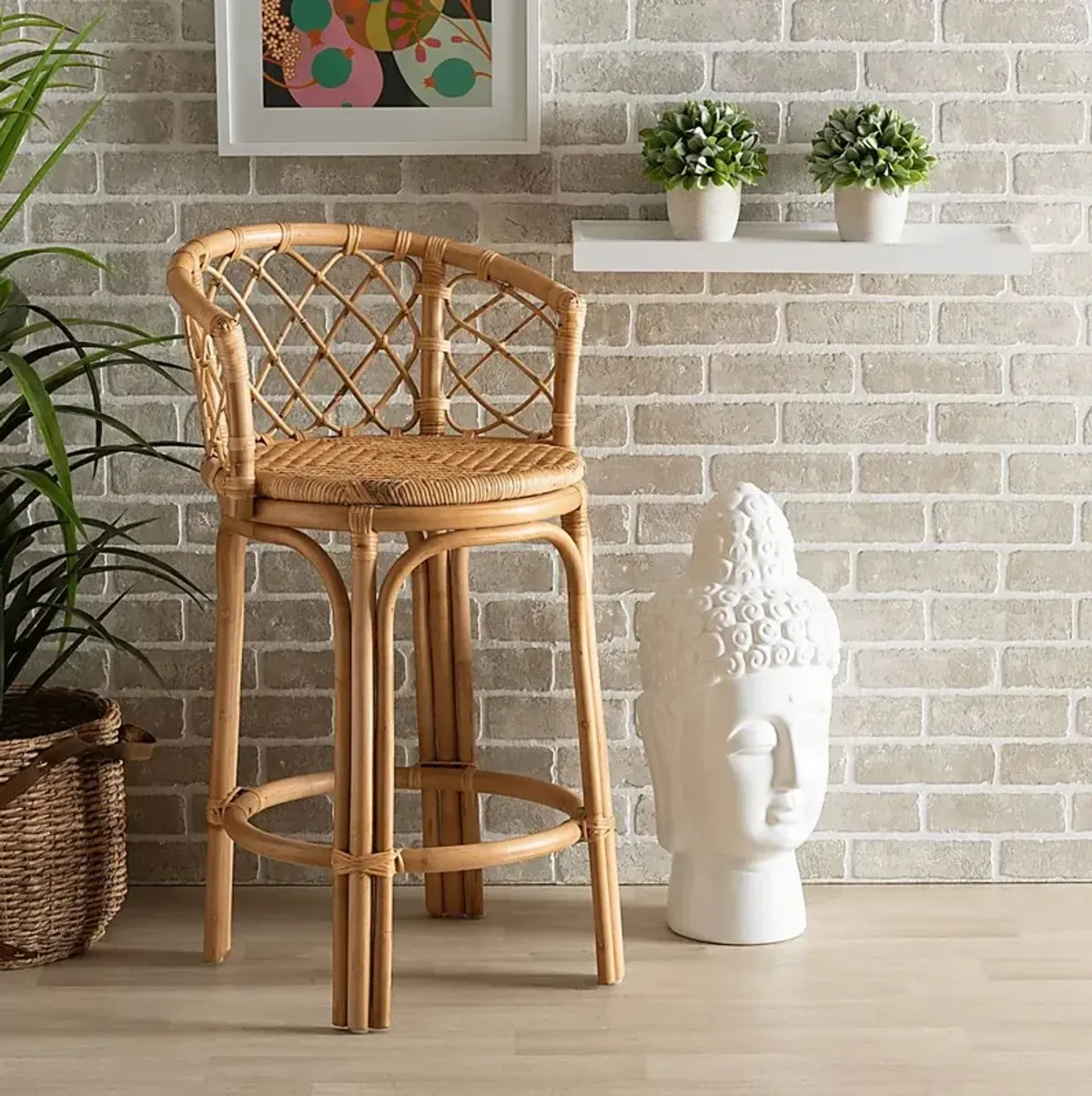 Enilan Natural Counter Height Stool