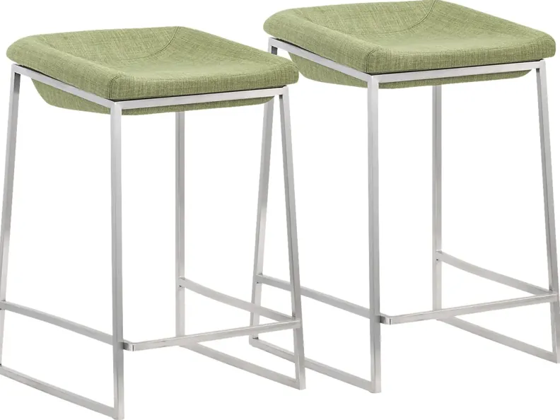 Xantho Green Counter Height Stool, Set of 2