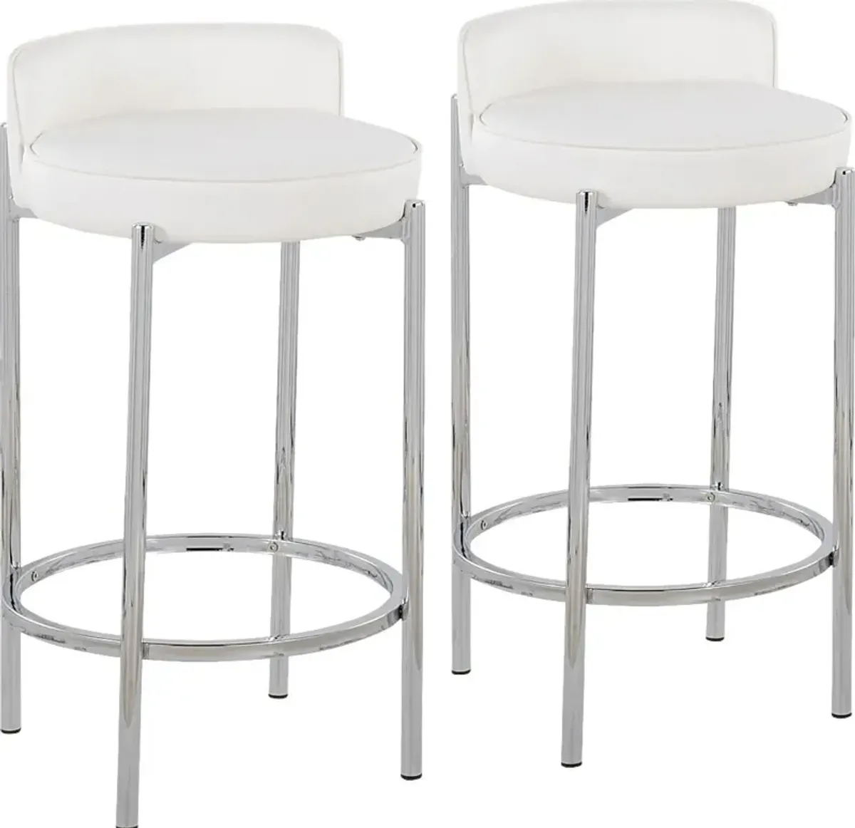 Bannon II White Counter Stool Set of 2