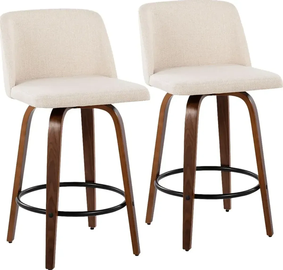 Clyo I Cream Counter Stool Set of 2