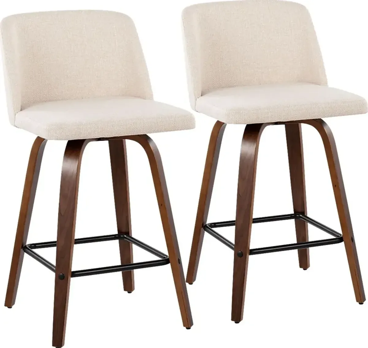 Clyo III Cream Counter Stool Set of 2